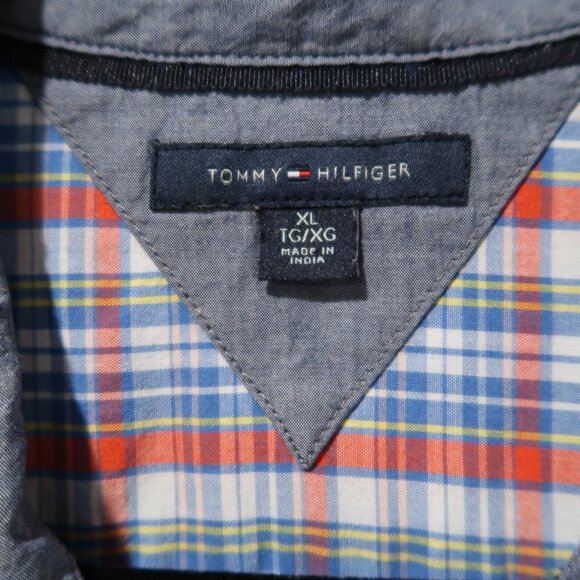 Tommy Hilfiger Womens Plaid 1/2 Button Up Long Sleeve Roll Up 3/4 Sleeve Blouse - Picture 8 of 17